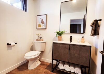 Minimalist Guest Bathroom Upgrade — Clean Lines, Warm Floors, and a Modern Vanity